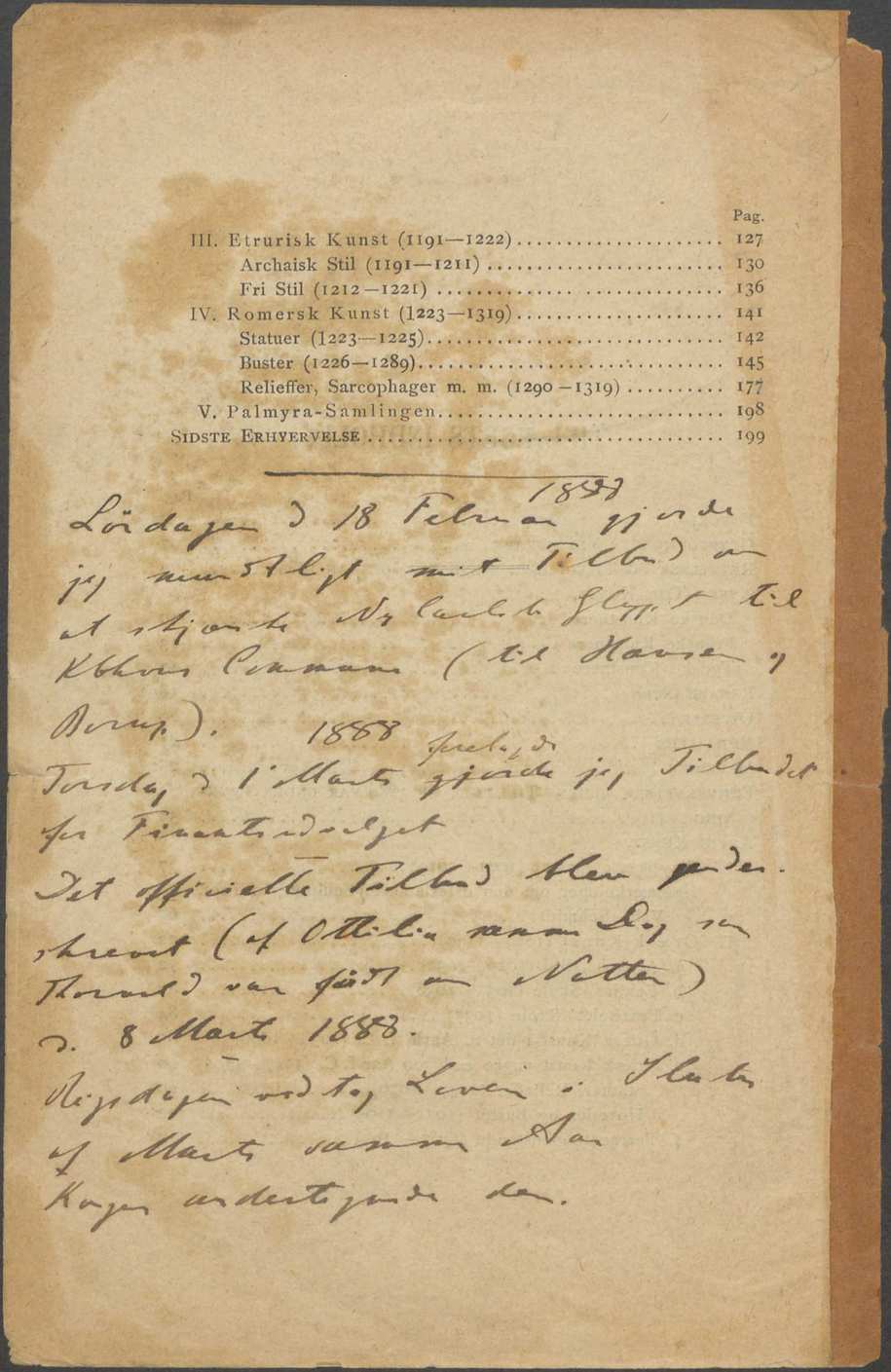 Carl Jacobsens noter om handlingsforløbet på [et løst blad](https://brevarkivet.ny-carlsbergfondet.dk/d/KA16?locale=da) fra tillægget til kataloget fra 1888