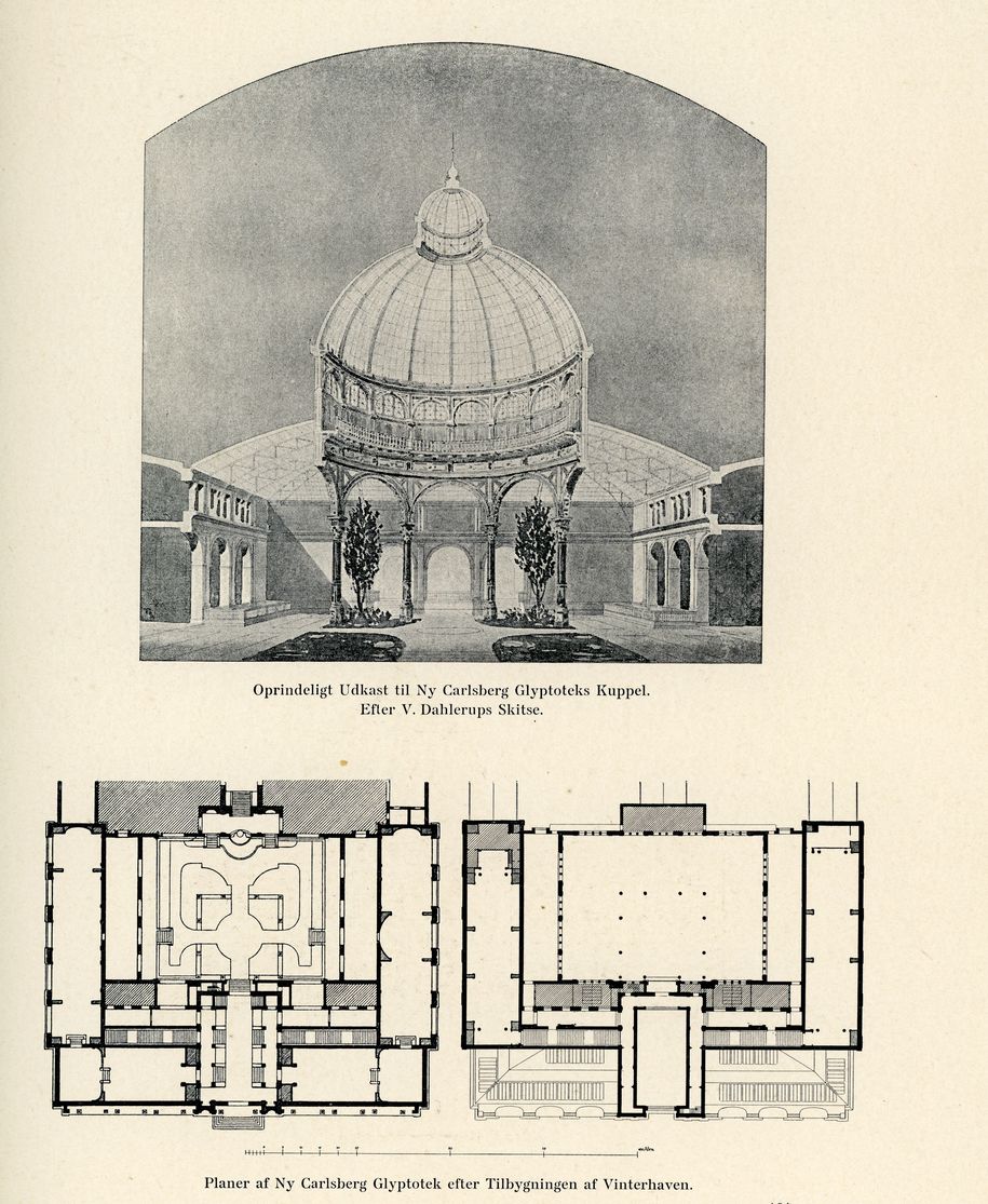 Dahlerups tegning til kuppel og vinterhave 1901