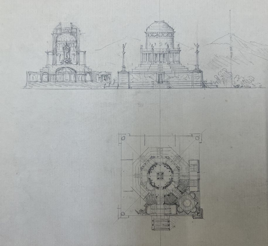 1883 Vilhelm Dalerups forslag til et mausolæum for kong Victor Emanuel